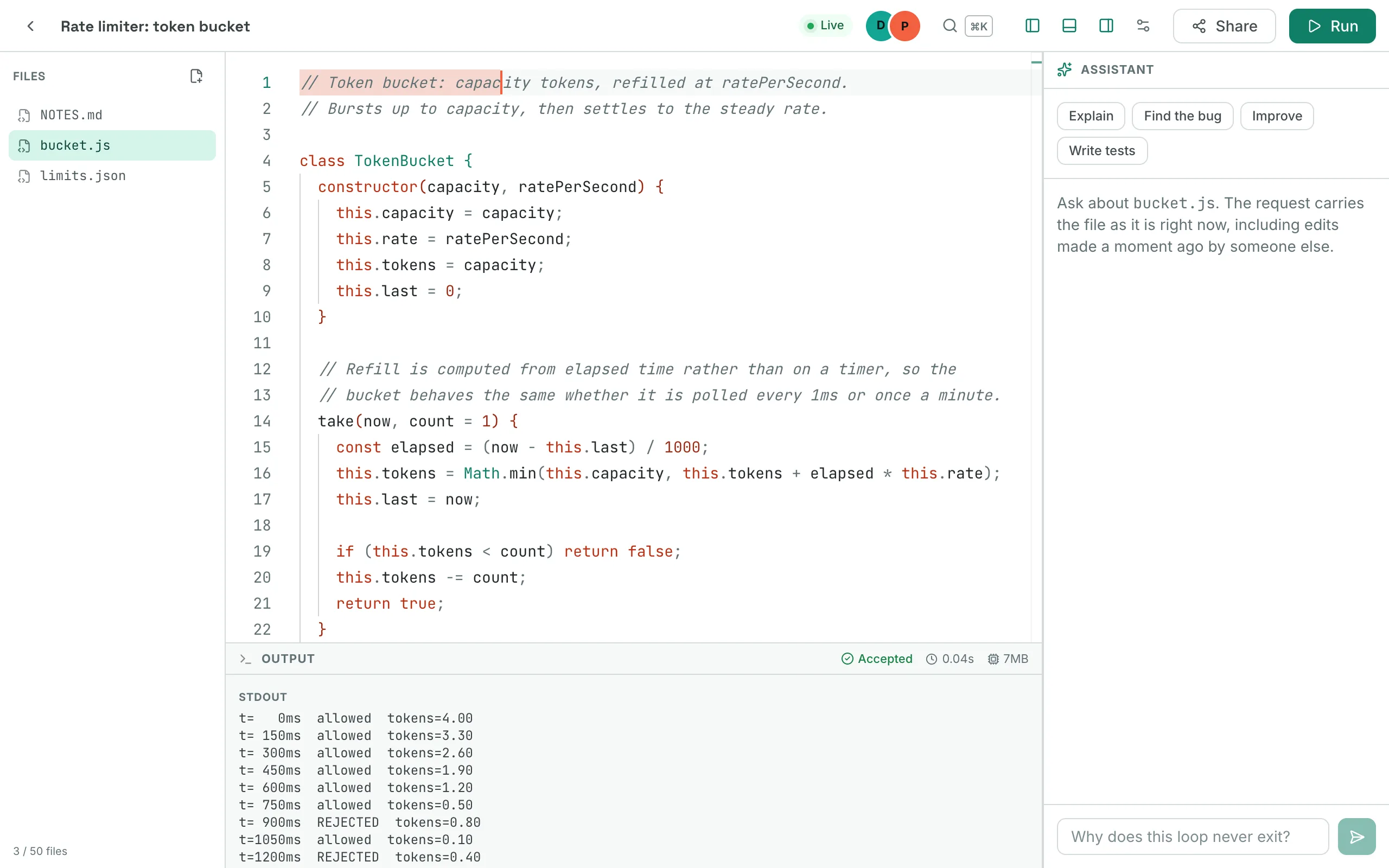Screenshot of Chorus: Developer Tools, built with React, Express, MongoDB, Yjs.
